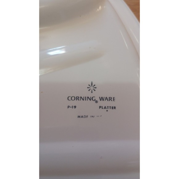 Vintage Corning Ware P-19, USA Made Blue Cornflower Meat Serving Platter - Picture 7 of 7